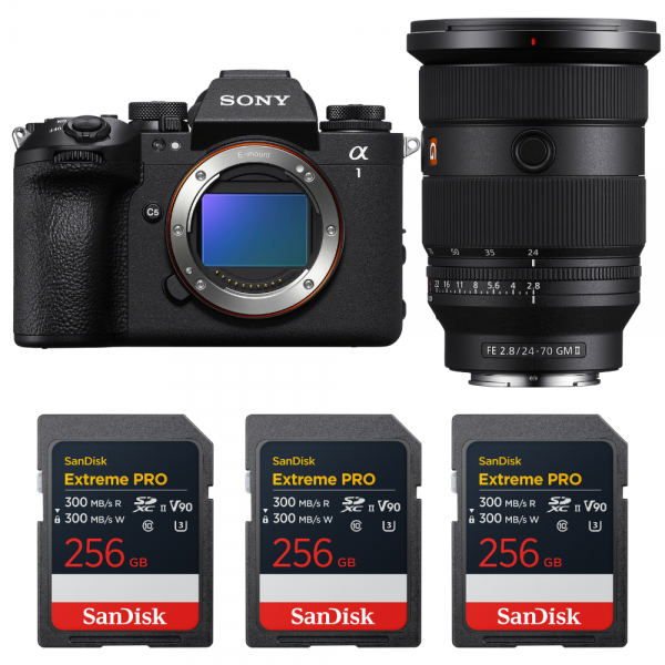 Sony alpha 1 II + FE 24-70mm f/2.8 GM II + 3 SanDisk 256GB Extreme PRO UHS-II SDXC-1