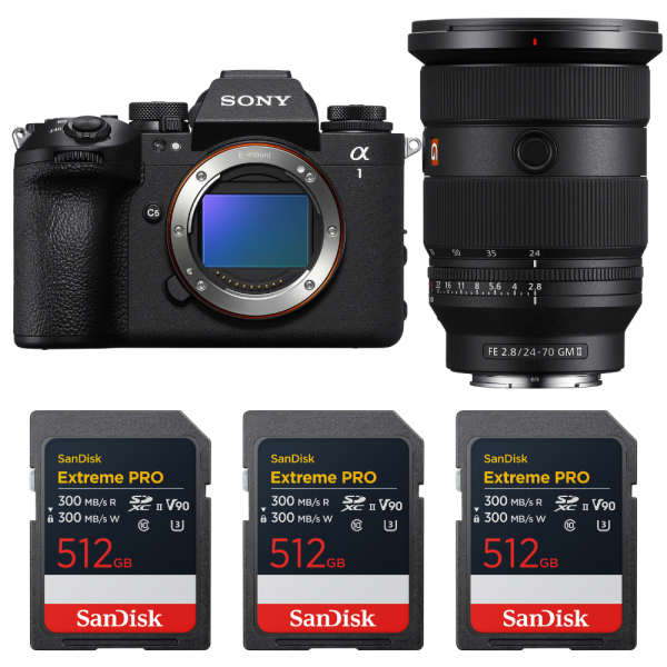 Sony alpha 1 II + FE 24-70mm f/2.8 GM II + 3 SanDisk 512GB Extreme PRO UHS-II SDXC-1