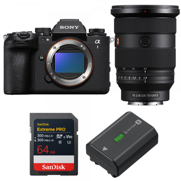 Sony alpha 1 II + FE 24-70mm f/2.8 GM II + 1 SanDisk 64GB Extreme PRO UHS-II SDXC + Sony NP-FZ100-1