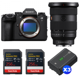 Sony alpha 1 II + FE 24-70mm f/2.8 GM II + 2 SanDisk 256GB Extreme PRO UHS-II SDXC + 3 Sony NP-FZ100-1