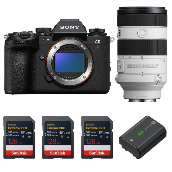 Sony alpha 1 II + FE 70-200mm f/4 Macro G OSS II + 3 SanDisk 128GB Extreme PRO UHS-II SDXC + Sony NP-FZ100-1