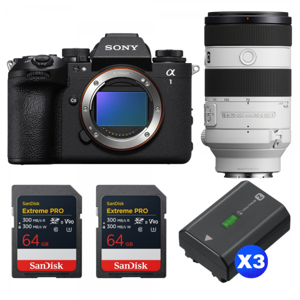 Sony alpha 1 II + FE 70-200mm f/4 Macro G OSS II + 2 SanDisk 64GB Extreme PRO UHS-II SDXC + 3 Sony NP-FZ100-1