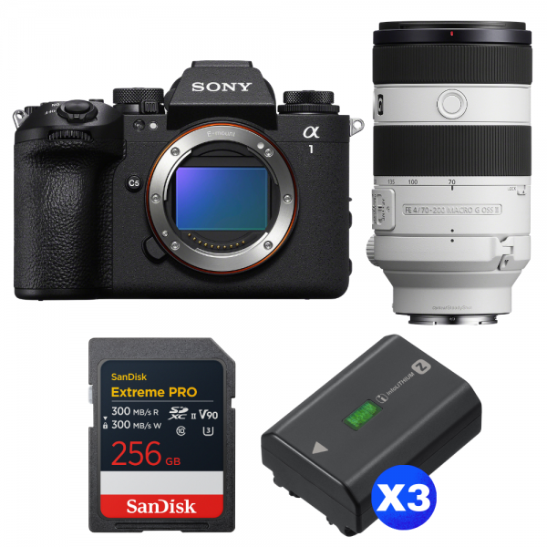 Sony alpha 1 II + FE 70-200mm f/4 Macro G OSS II + 1 SanDisk 256GB Extreme PRO UHS-II SDXC + 3 Sony NP-FZ100-1