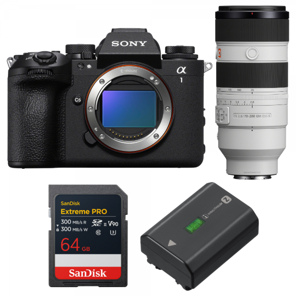 Sony alpha 1 II + FE 70-200mm f/2.8 GM OSS II + 1 SanDisk 64GB Extreme PRO UHS-II SDXC + Sony NP-FZ100-1