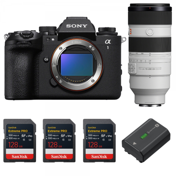 Sony alpha 1 II + FE 70-200mm f/2.8 GM OSS II + 3 SanDisk 128GB Extreme PRO UHS-II SDXC + Sony NP-FZ100-1