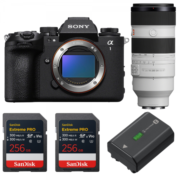 Sony alpha 1 II + FE 70-200mm f/2.8 GM OSS II + 2 SanDisk 256GB Extreme PRO UHS-II SDXC + Sony NP-FZ100-1