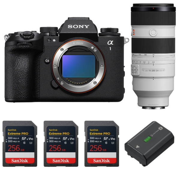 Sony alpha 1 II + FE 70-200mm f/2.8 GM OSS II + 3 SanDisk 256GB Extreme PRO UHS-II SDXC + Sony NP-FZ100-1