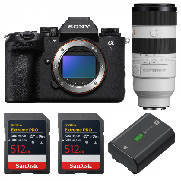 Sony alpha 1 II + FE 70-200mm f/2.8 GM OSS II + 2 SanDisk 512GB Extreme PRO UHS-II SDXC + Sony NP-FZ100-1
