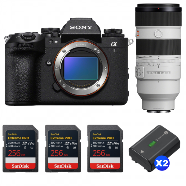 Sony alpha 1 II + FE 70-200mm f/2.8 GM OSS II + 3 SanDisk 256GB Extreme PRO UHS-II SDXC + 2 Sony NP-FZ100-1